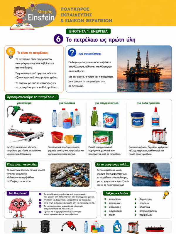 πετρέλαιο πρώτη ύλη Φυσική ΣΤ